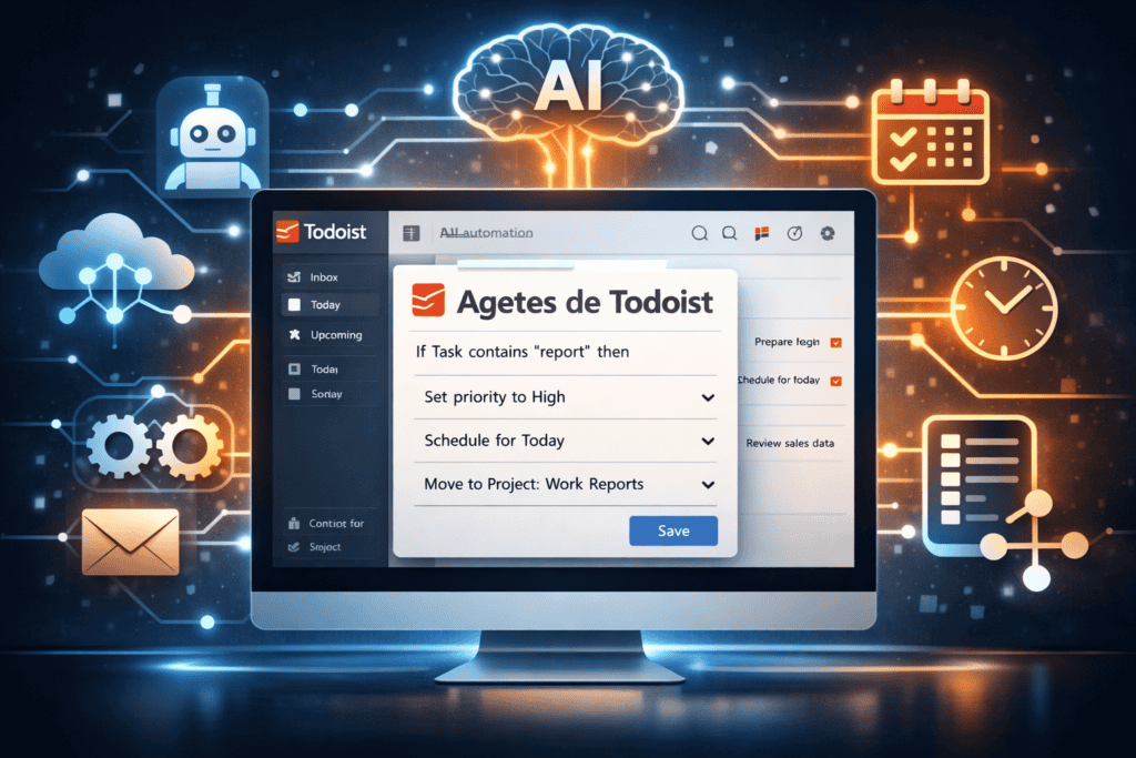 Agentes de Todoist para crear un sistema inteligente de productividad con automatización e inteligencia artificial.