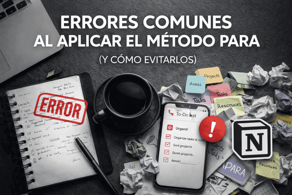 Errores comunes al aplicar el método PARA en sistemas de productividad personal