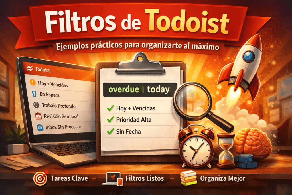 Filtros de Todoist con ejemplos prácticos para organizar tareas y proyectos