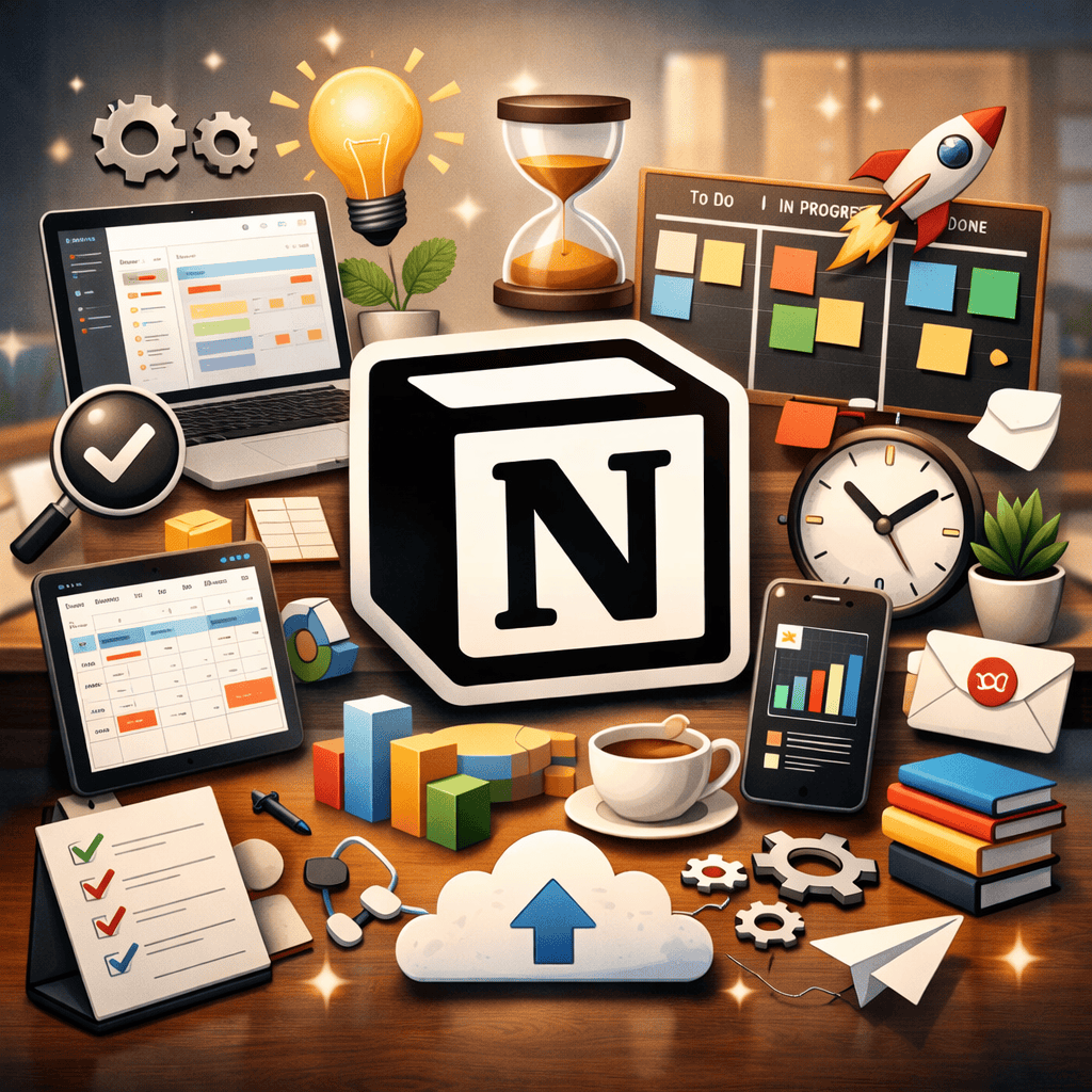 sistema de productividad en Notion con tareas proyectos y calendario