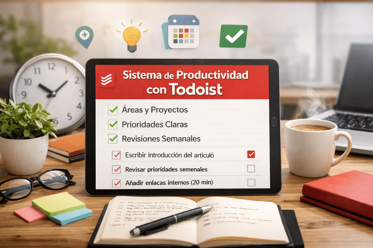 Sistema de productividad con Todoist para organizar tareas de forma clara y sin estrés