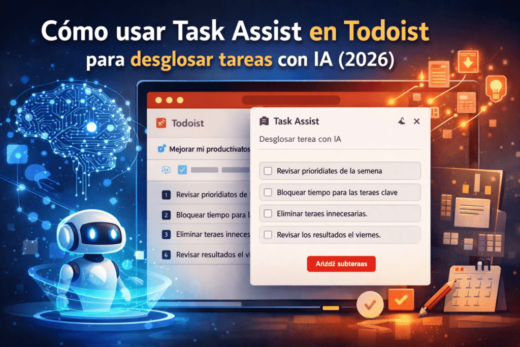 Task Assist de Todoist utilizando inteligencia artificial para desglosar tareas y proyectos de forma automática