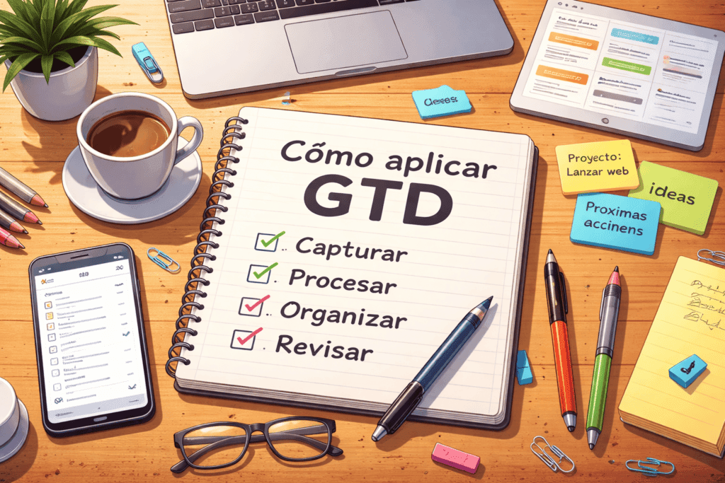 cómo aplicar GTD paso a paso para organizar tareas y proyectos con el método Getting Things Done