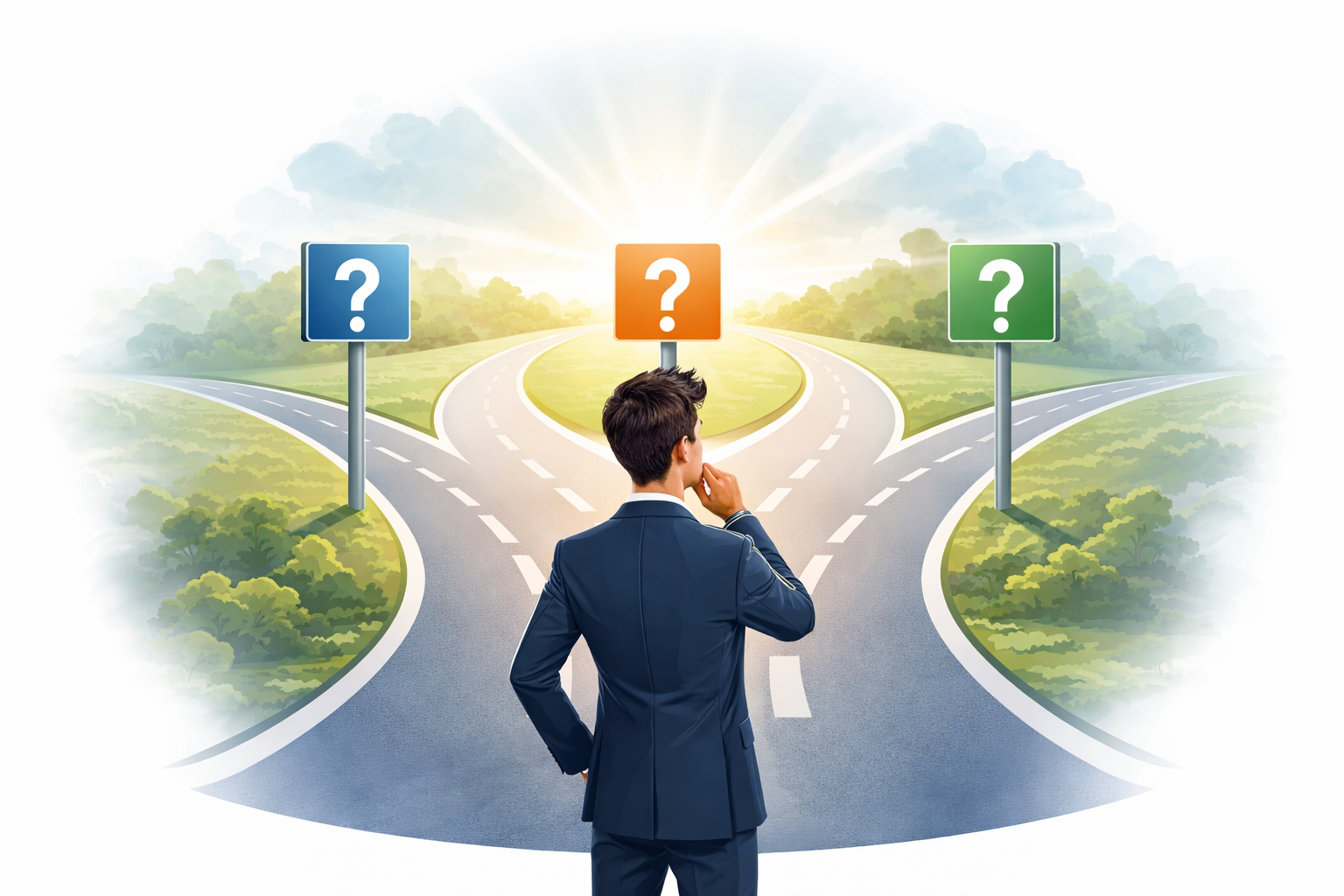 como decidir entre varias opciones persona frente a tres caminos evaluando alternativas