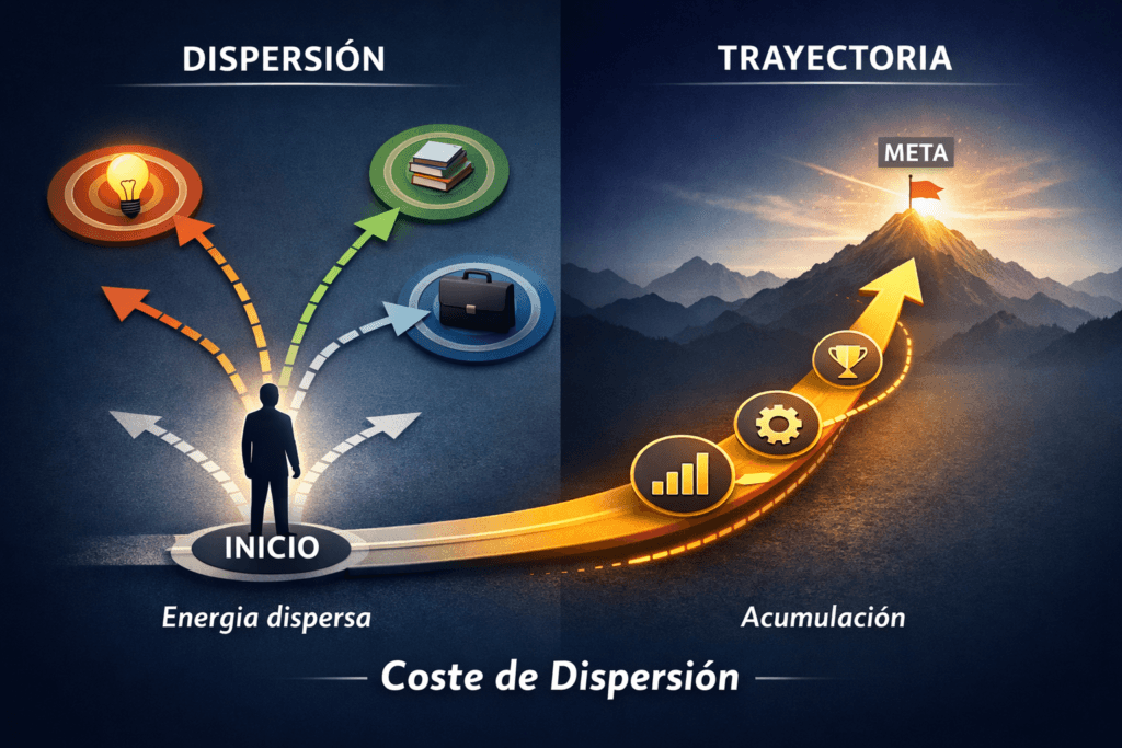 diagrama del coste de dispersión en el sistema AXIA cuando la energía se divide en múltiples direcciones