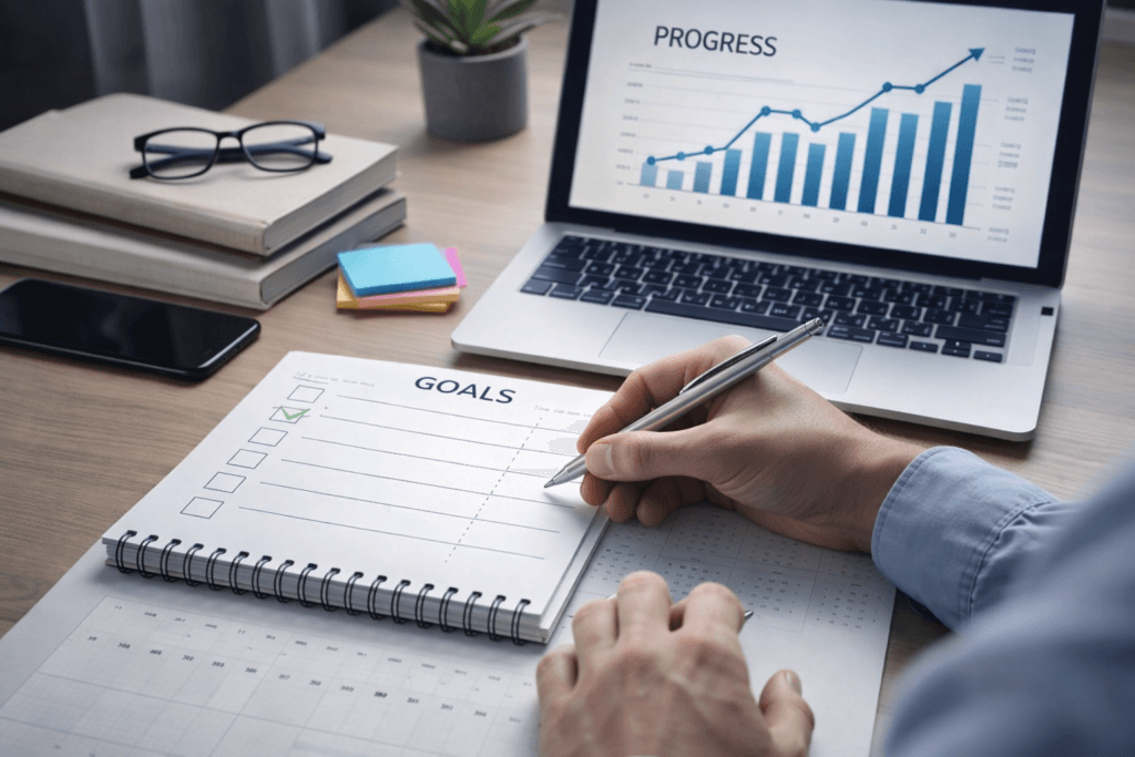 cumplir objetivos personales planificando metas y seguimiento del progreso