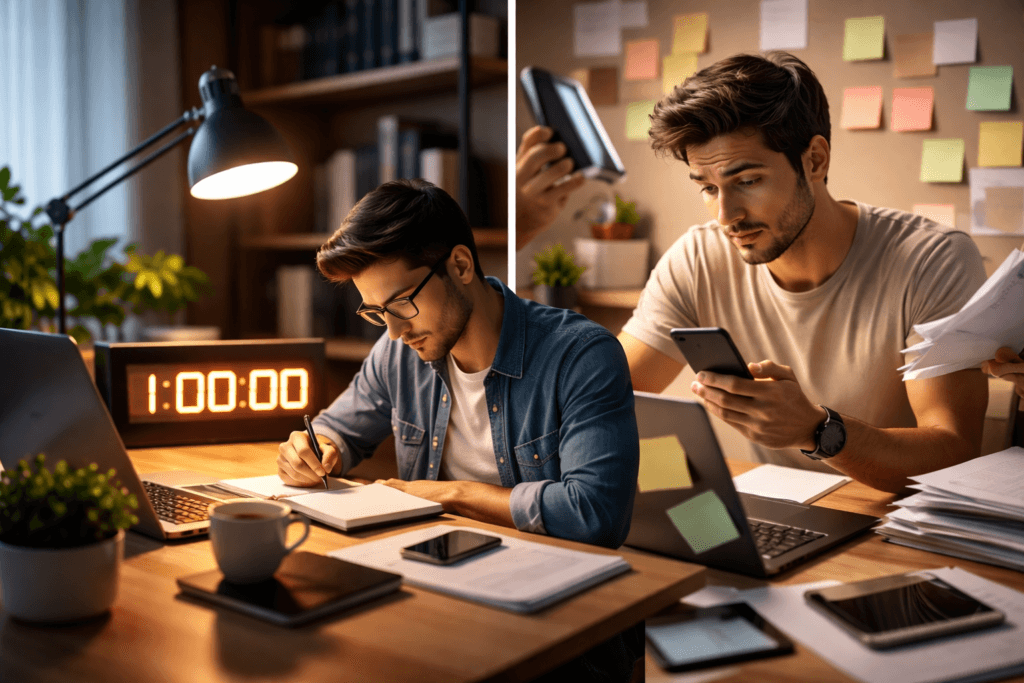 deep work vs multitarea comparación entre trabajo profundo y trabajo con distracciones