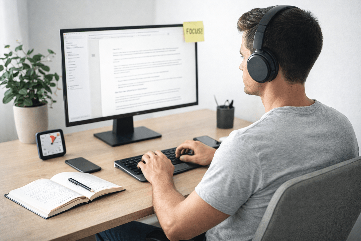 eliminar distracciones para concentrarse trabajando en deep work frente al ordenador