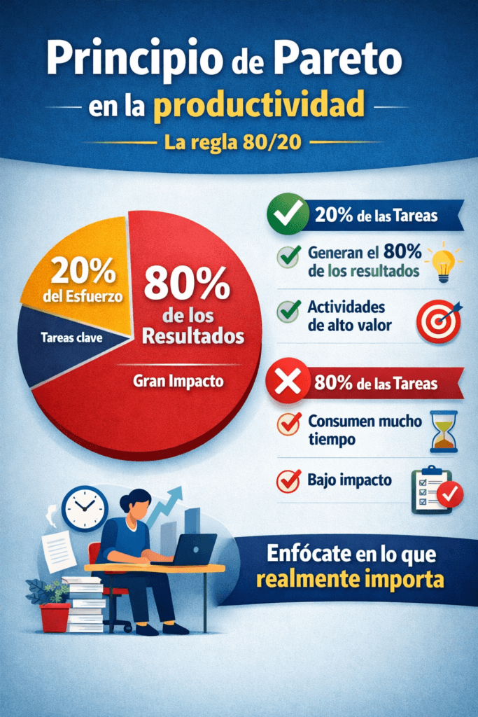 principio de pareto en la productividad regla 80 20 para priorizar tareas