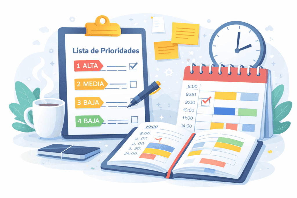 priorizar tareas y planificar el trabajo para mejorar la productividad diaria