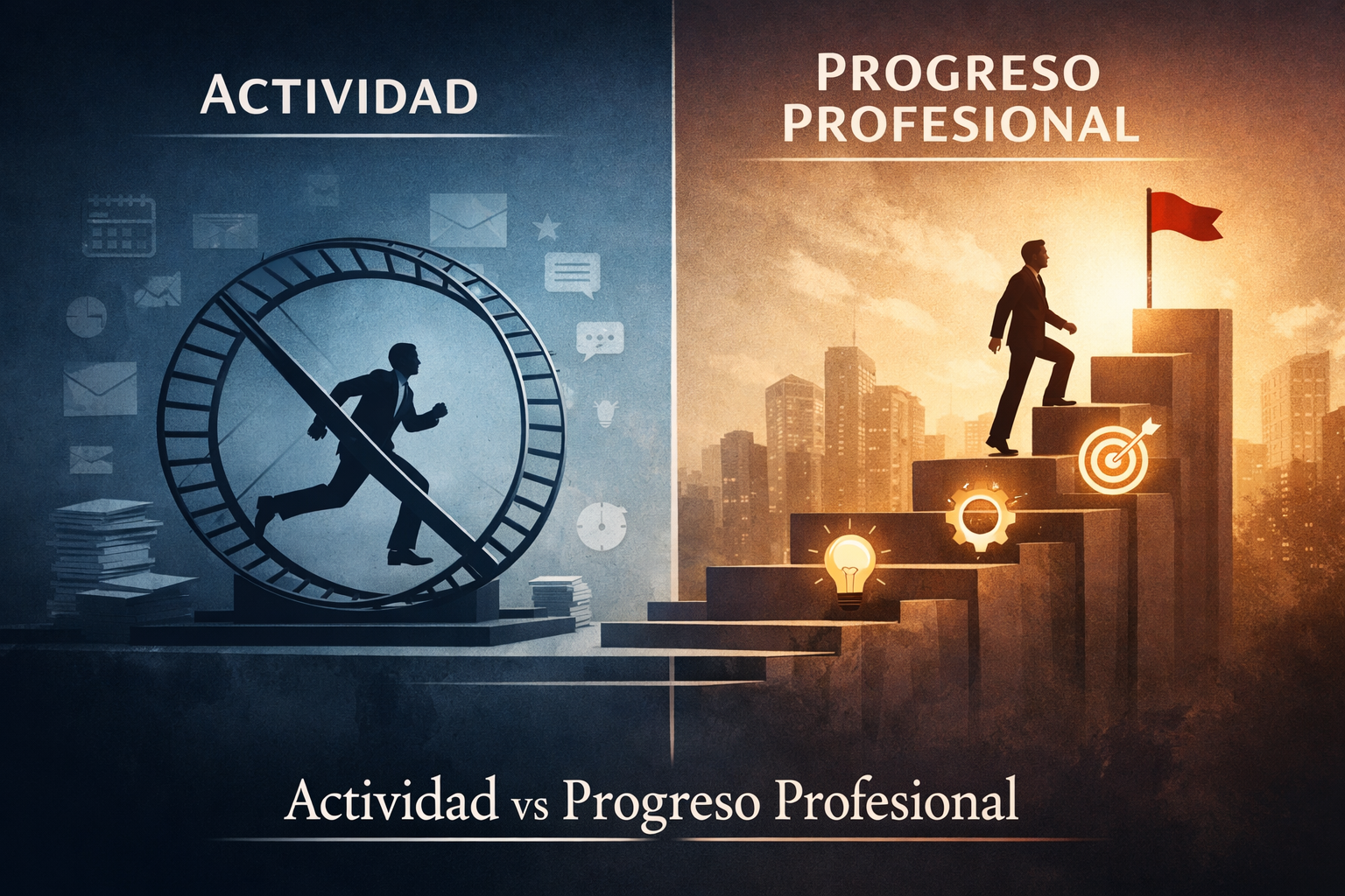 actividad vs progreso profesional en una carrera profesional