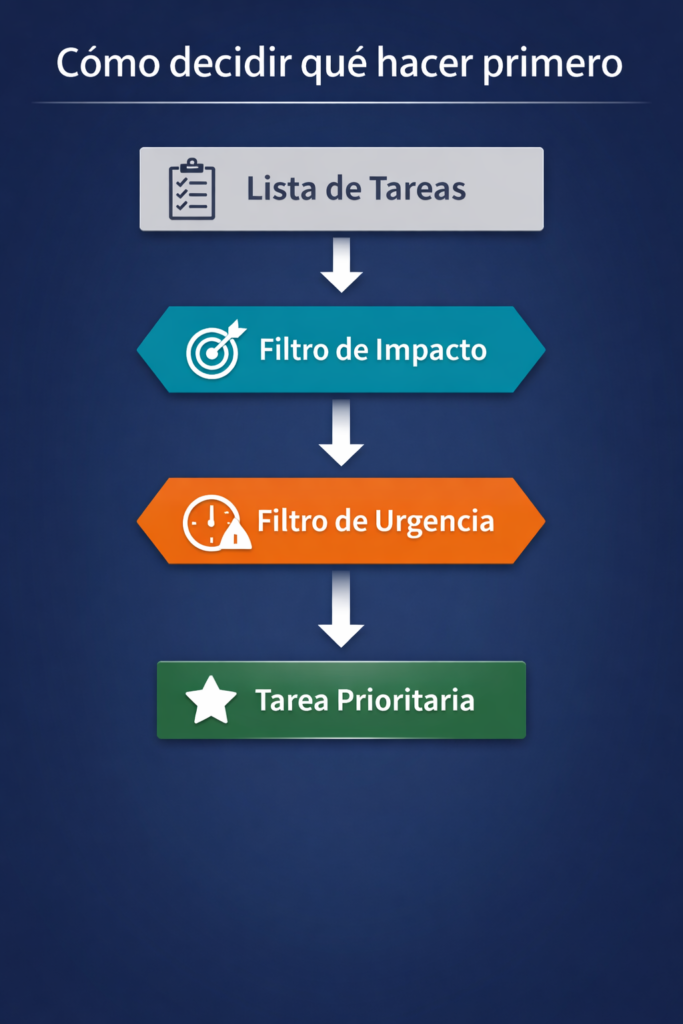 cómo decidir qué hacer primero entre varias tareas utilizando un sistema de priorización