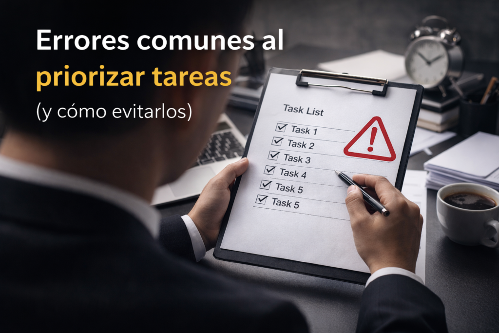 errores al priorizar tareas en la gestión del tiempo y la productividad