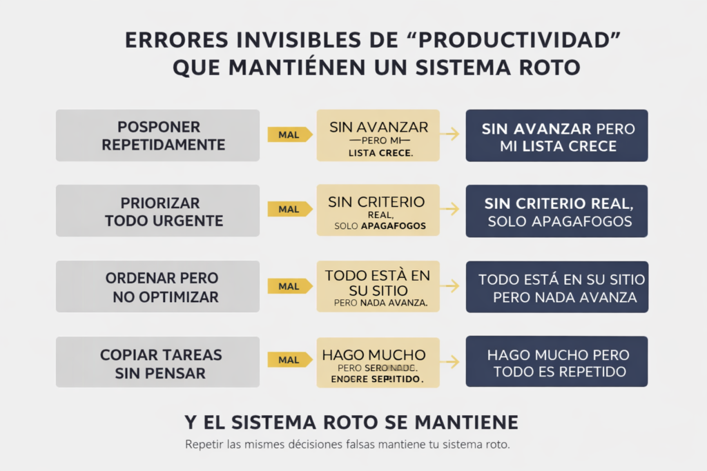 diagrama errores ticktick que muestran por qué un sistema de tareas no funciona