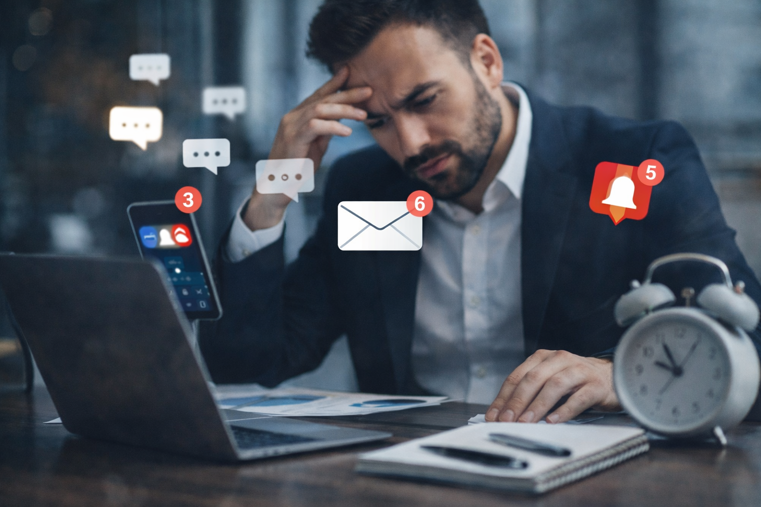 evitar distracciones mientras trabajas en un entorno digital con múltiples notificaciones
