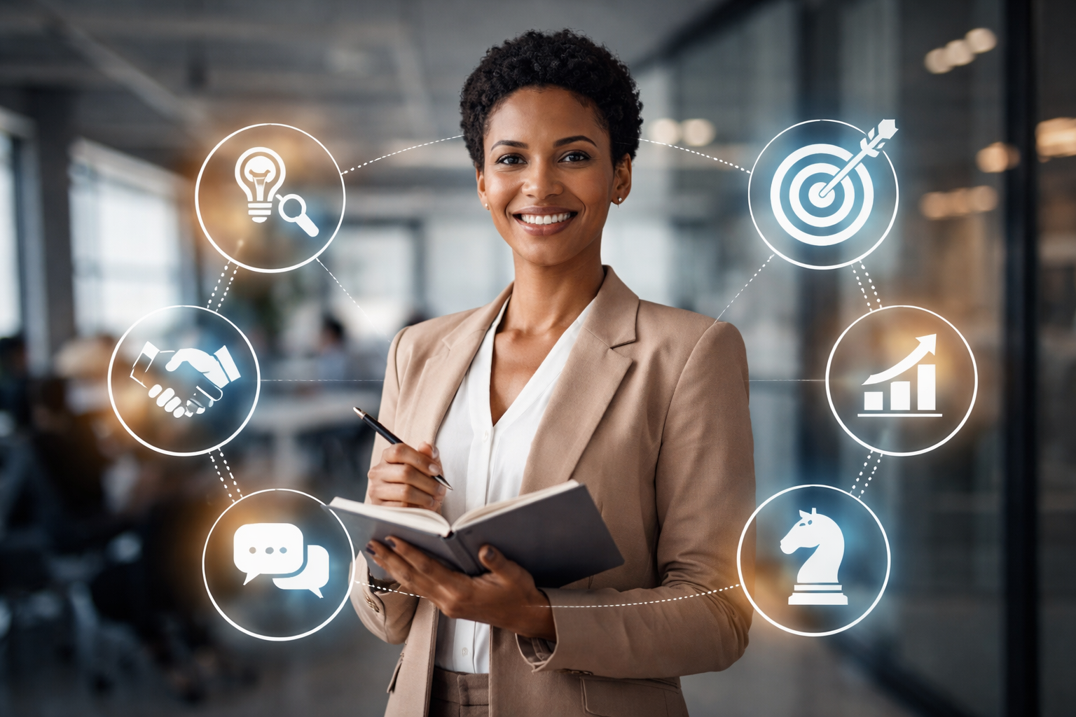 profesional desarrollando habilidades de valor profesional en un entorno de trabajo moderno