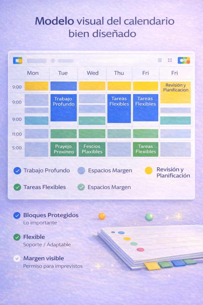 colores google calendar modelo visual de calendario bien diseñado con bloques protegidos flexibles y margen
