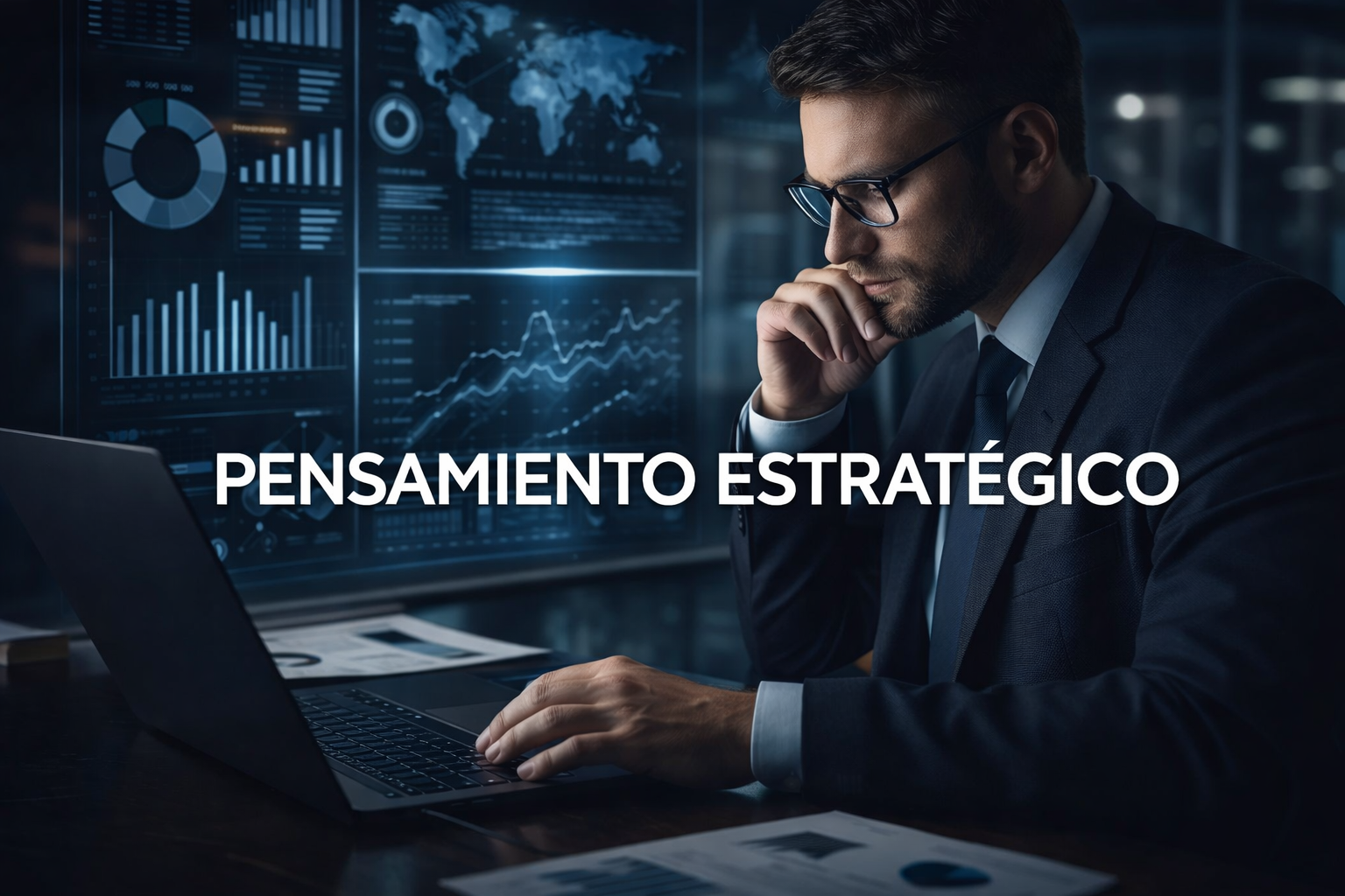 pensamiento estratégico analizando decisiones a largo plazo en productividad profesional