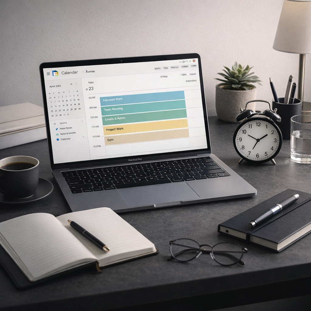 planificar tu día en Google Calendar con bloques de tiempo y estructura clara