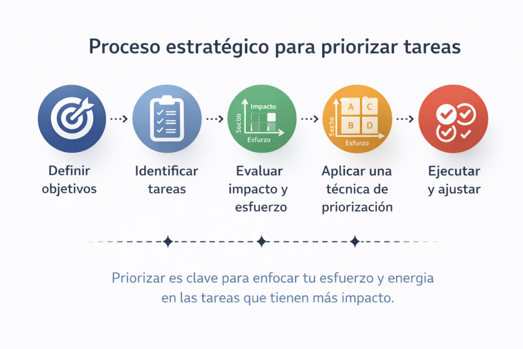 proceso estratégico para priorizar tareas paso a paso