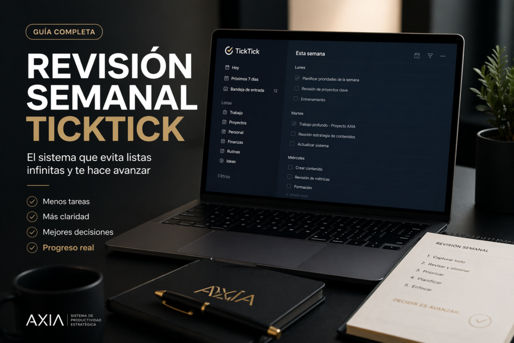 revisión semanal ticktick sistema productividad