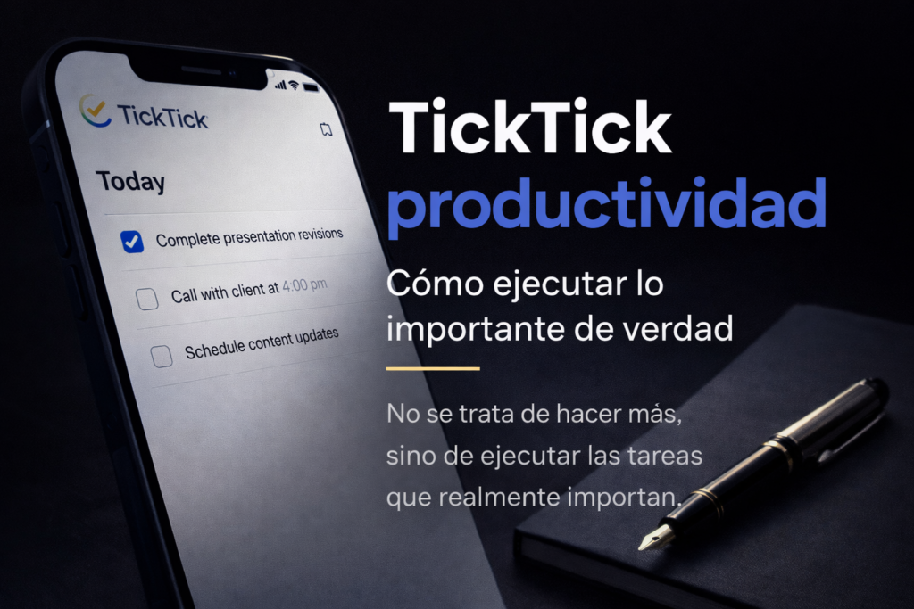 ticktick productividad para ejecutar tareas importantes con criterio
