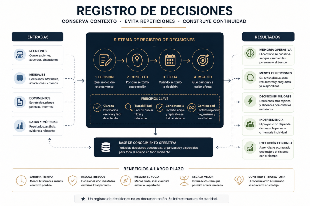 diagrama de registro de decisiones y memoria operativa