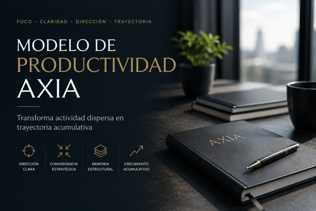 modelo de productividad AXIA para transformar actividad dispersa en trayectoria acumulativa
