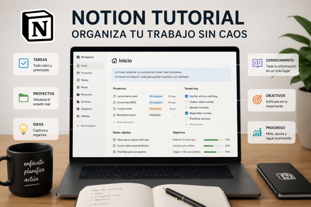 Notion tutorial para organizar tareas, proyectos y conocimiento con claridad