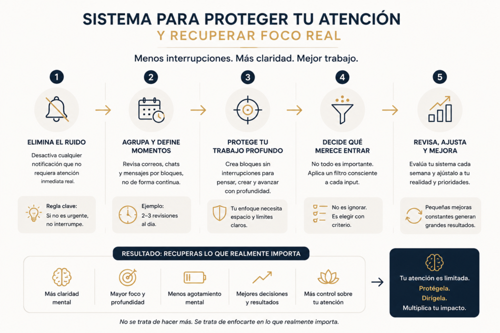 sistema para proteger tu atención y reducir interrupciones constantes en el trabajo