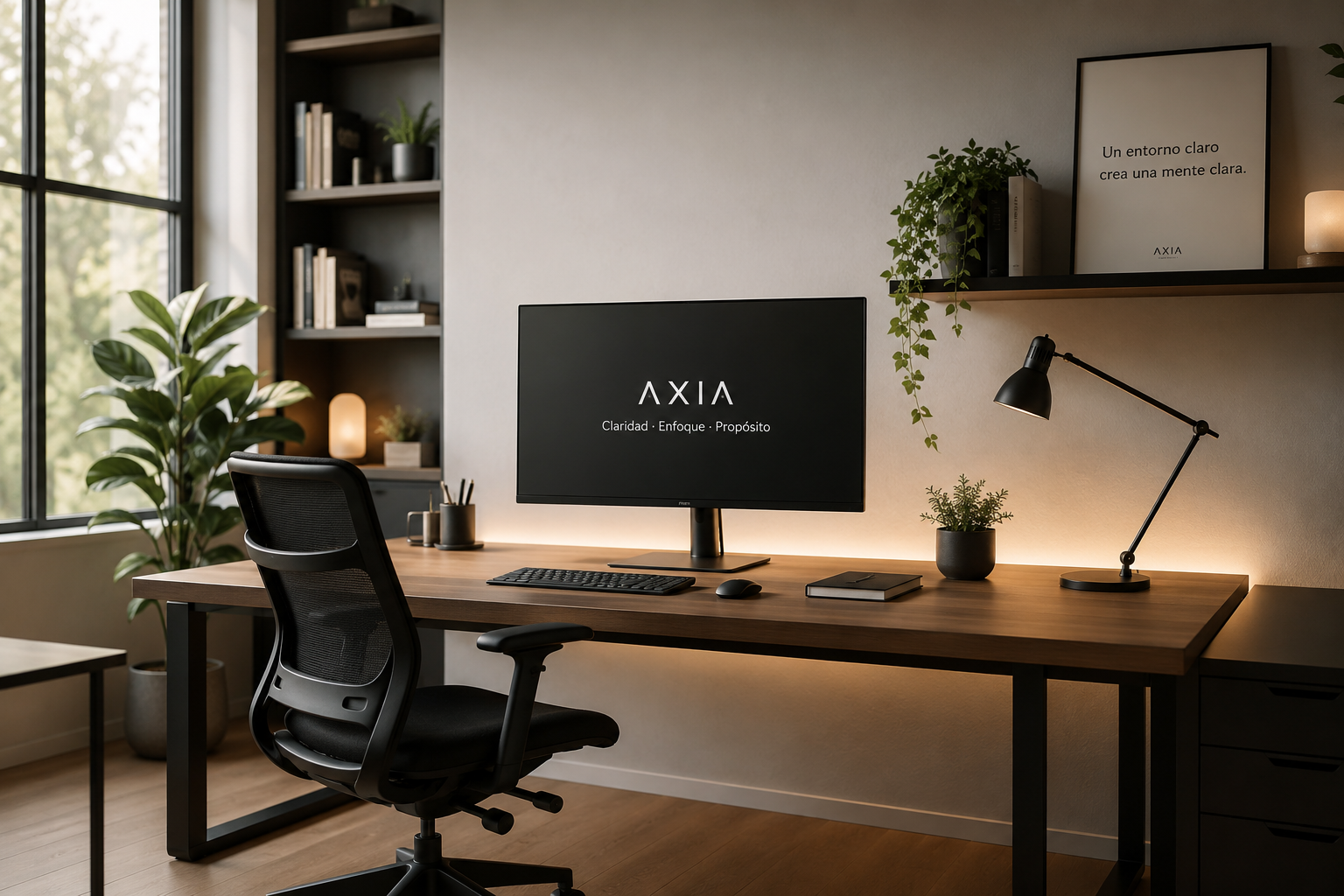 espacio de trabajo en casa diseñado para mejorar concentración y claridad mental