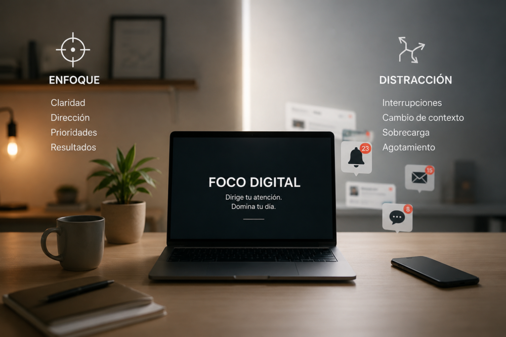 foco digital para mantener la atención y evitar distracciones constantes