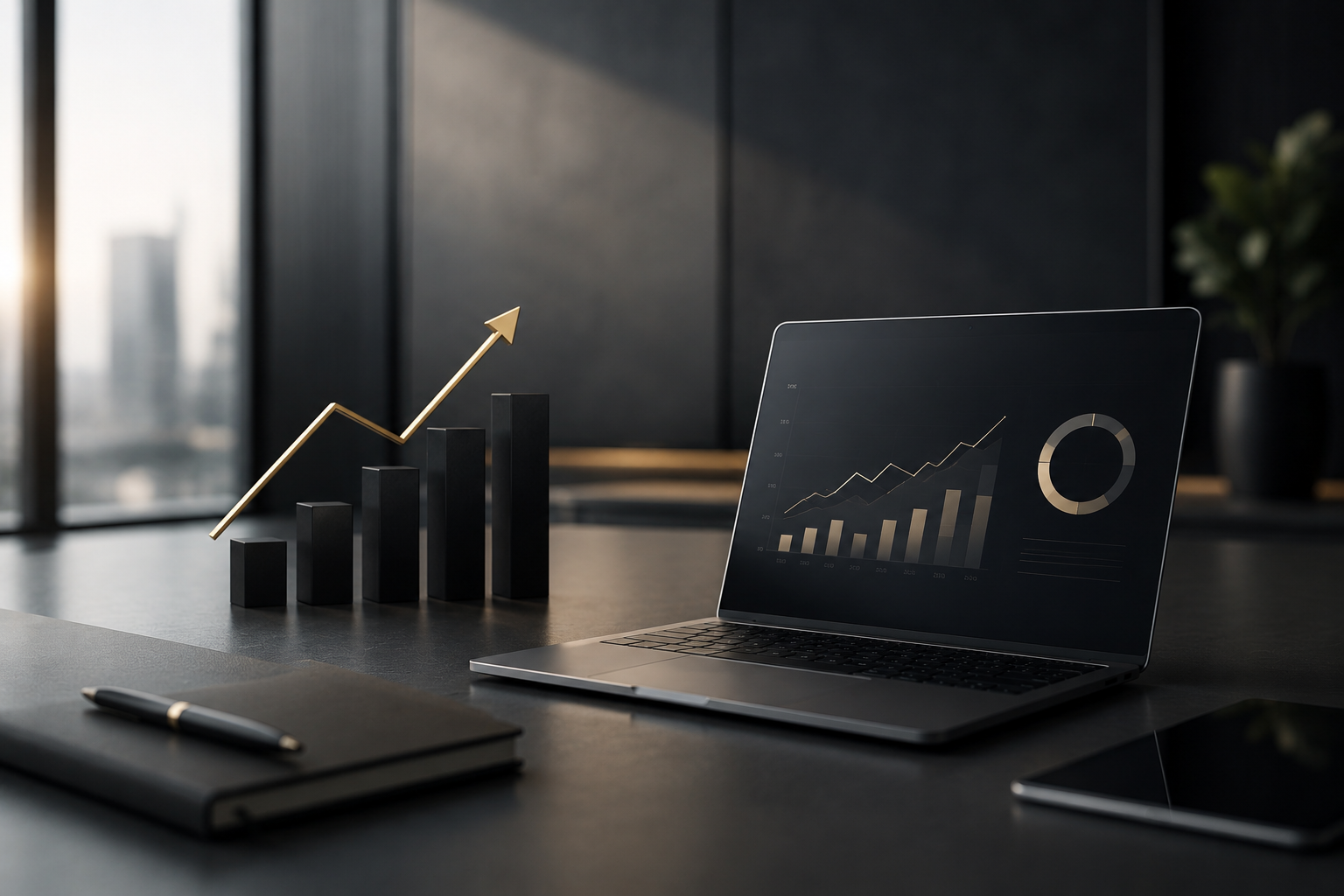 Panel de análisis para la gestión del rendimiento empresarial con indicadores de crecimiento
