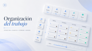 Organización del trabajo con planificación, coordinación, prioridades y flujo de tareas